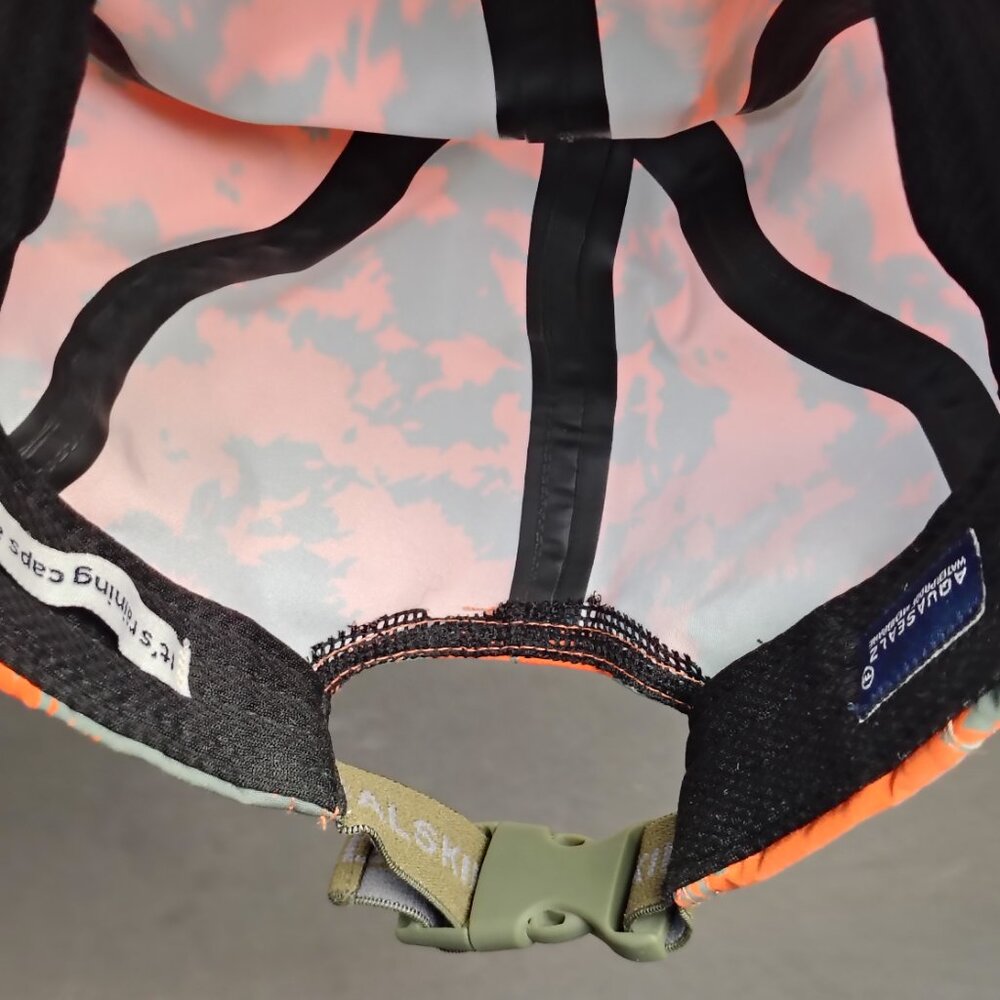 Sealskinz Rain Hat Cap Strap Back Orange Grey AOP Duck Panel Packable Hiking - Picture 8 of 13